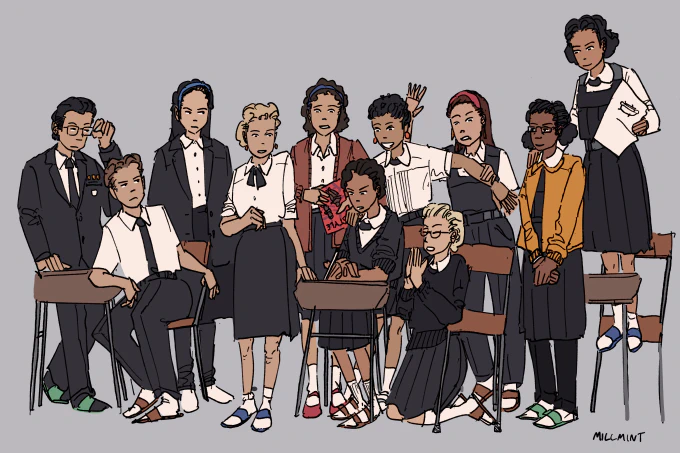 Illustration of different ways of wearing the same school uniform