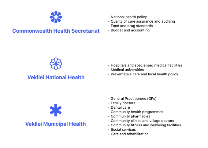 Diagram of public health organisation